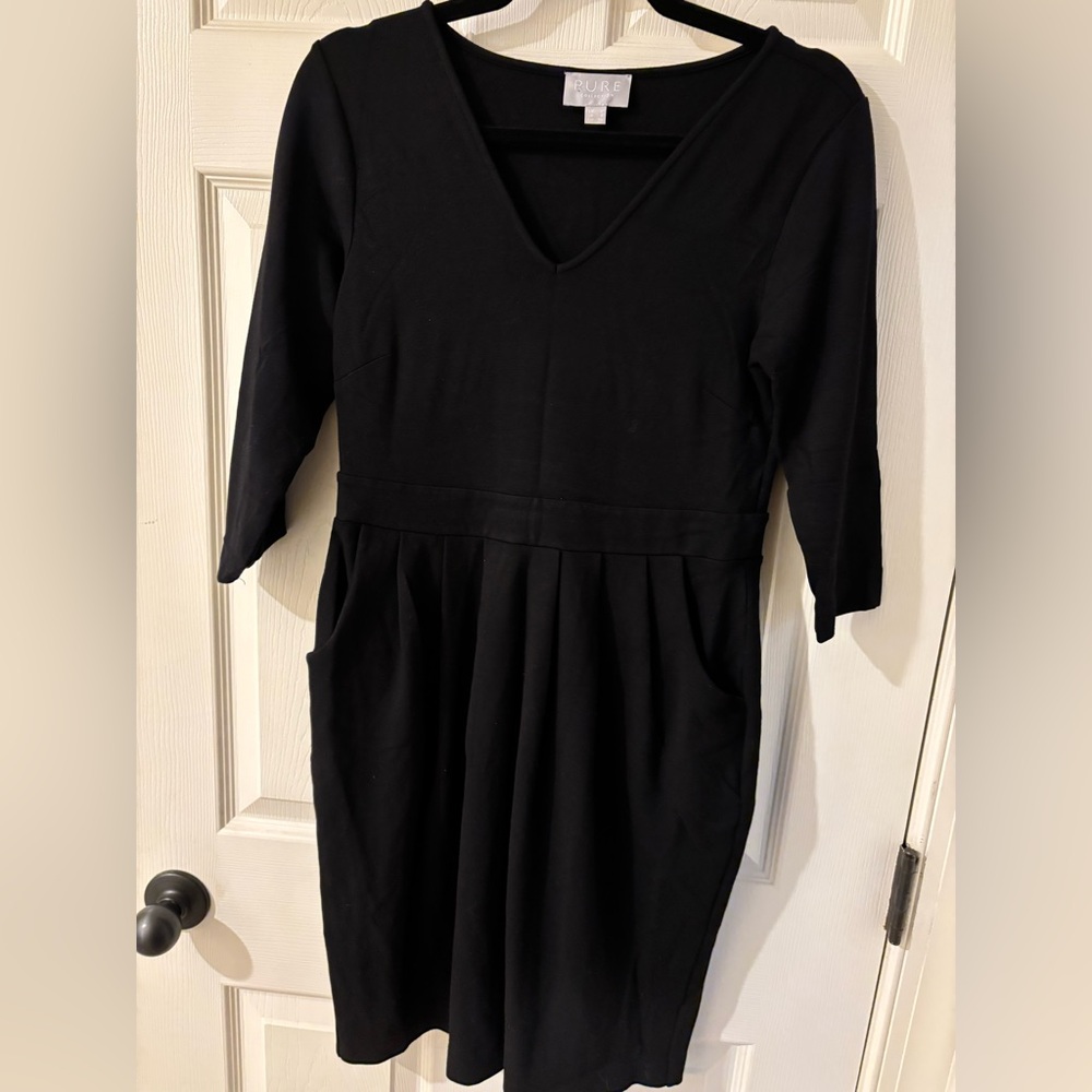 Pure Collection Black Long Sleeve Dress Size 6